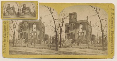 Stereograph of the Rumsey House After the Chicago Fire of 1871, 1871 by P.B. Greene